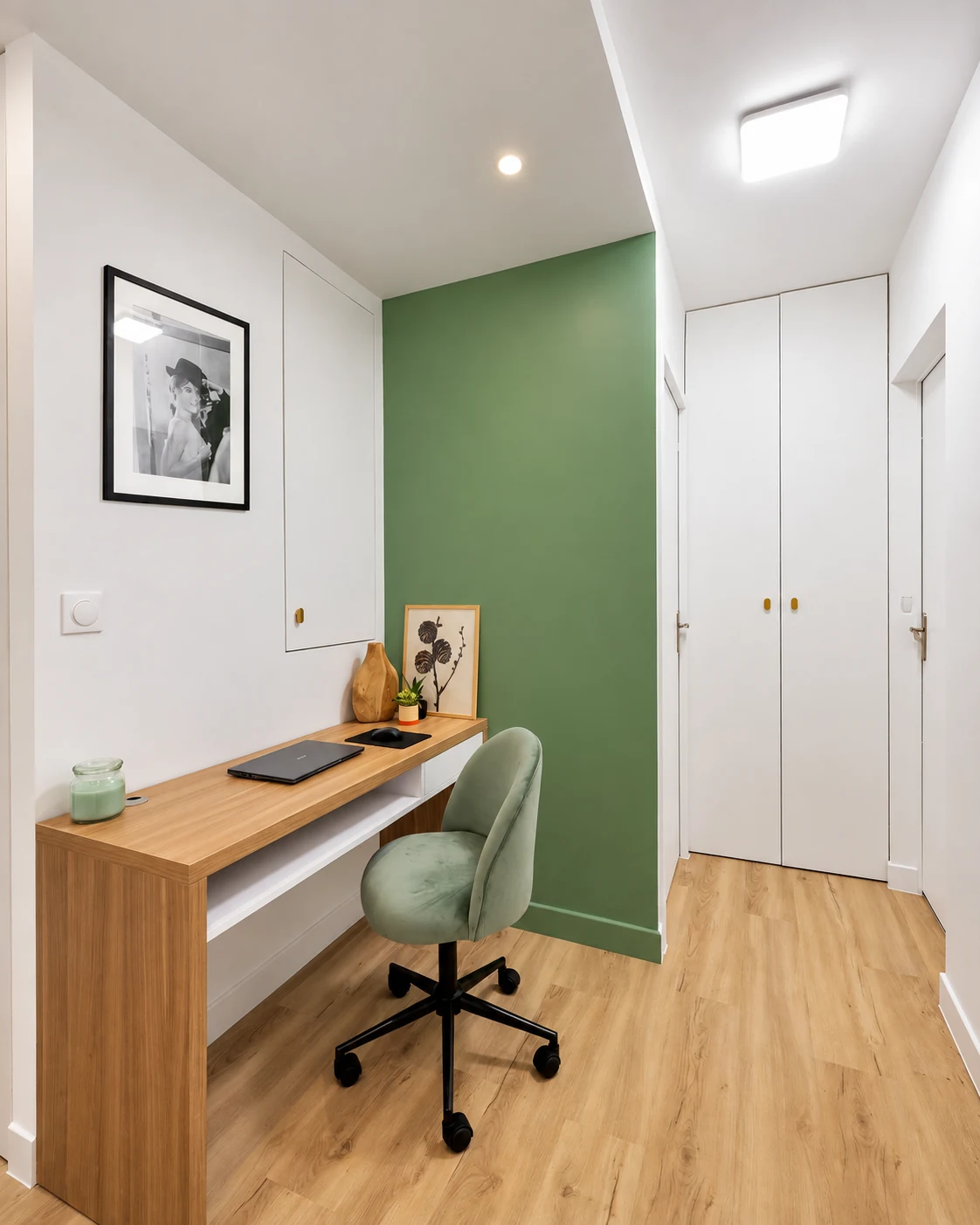 Zellige, Bois & Terrazzo — Bureau sur mesure et rangements
