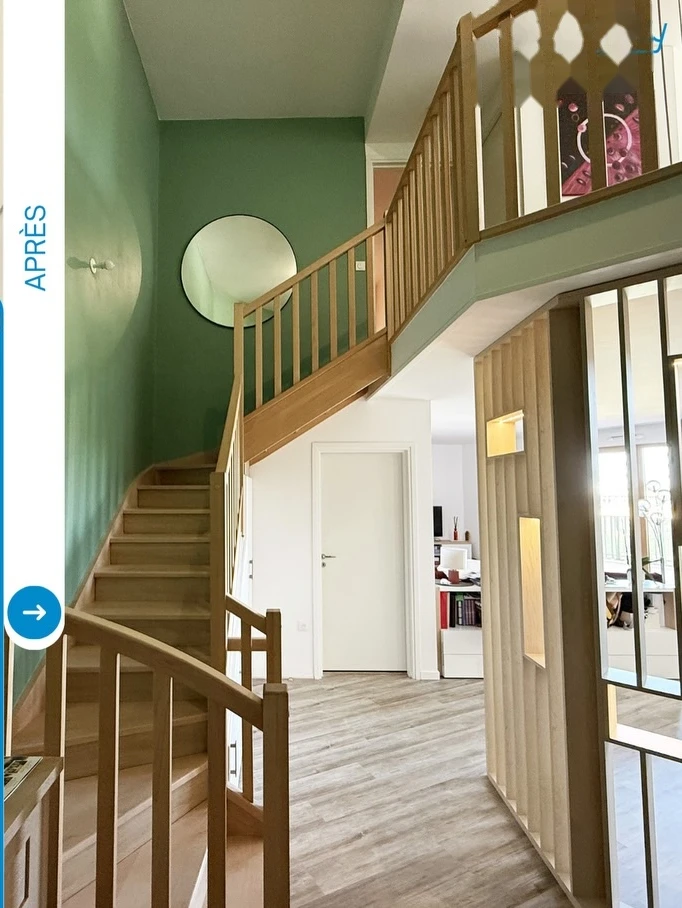 Après rénovation sas entrée claustra chêne